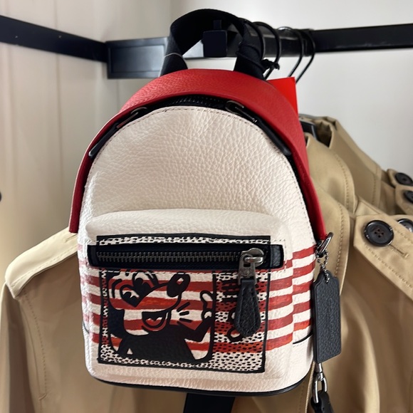 Coach Disney Mickey Mouse X Keith Haring Small West Backpack Crossbody - Picture 13 of 16
